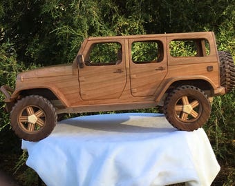 Hand made wood Jeep