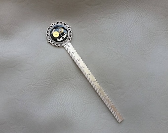 Bookmark, ruler, steampunk watch parts and resin
