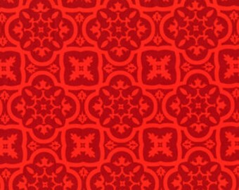 1 Yard ANDALUCIA Moorish Tile Medallions Red DC3896 Fire Patty Young Michael Miller Quilting Sewing