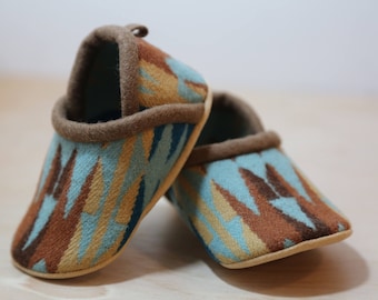 Baby Shoes Made From Pendleton® Wool - Moccasins - Baby Booties - Toddler Shoes - Wool Slippers
