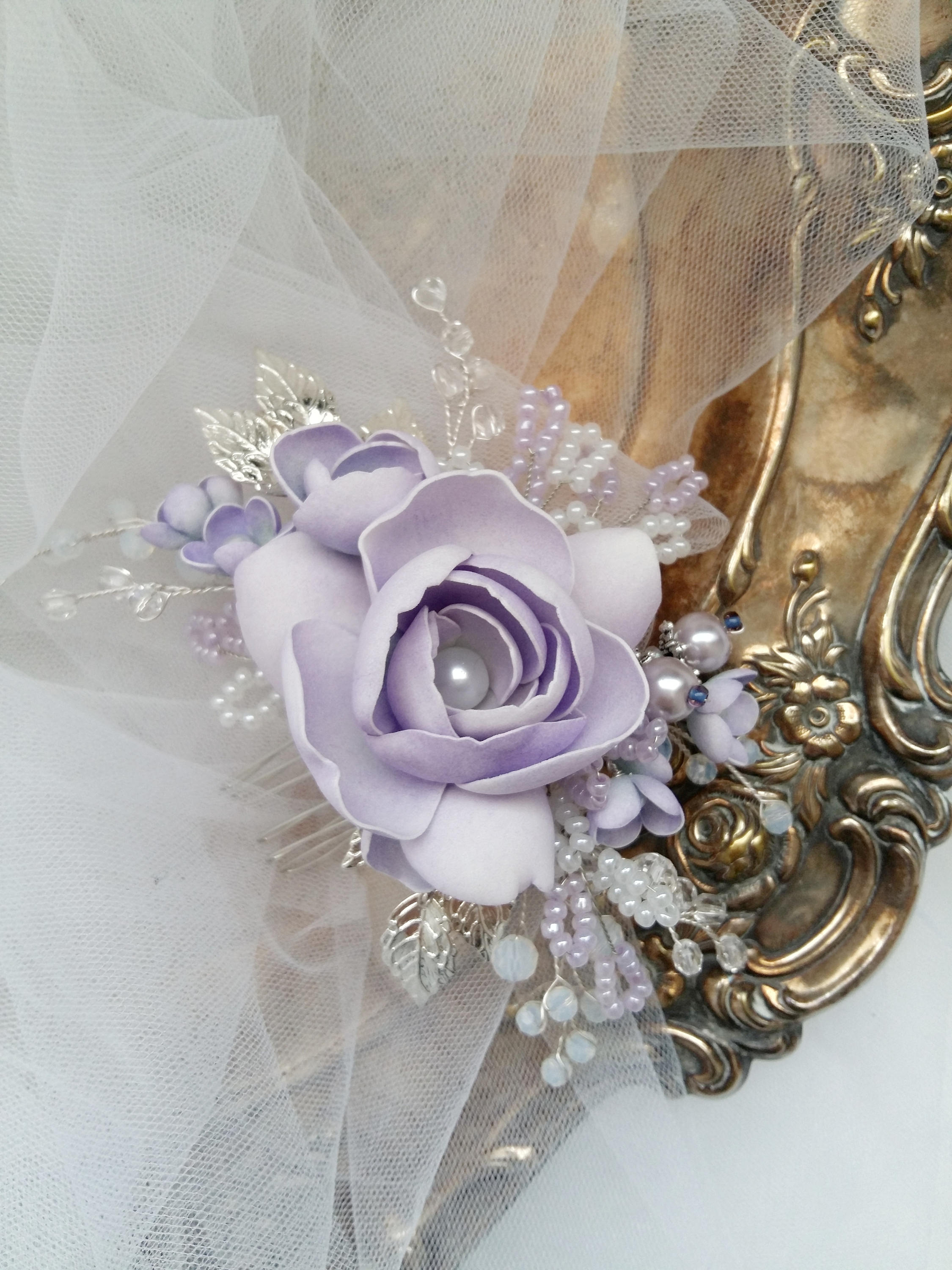 Lavender Bridal hair comb Wedding hair comb Bridal