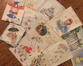 Vintage 1940's Greeting Cards Gift cards
