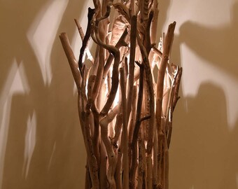 Driftwood floor lamp 106cm/42",lighting,wood lamp,beach decor,coastal,nautical, sculpture,farmhouse,rustic,cottage,modern,lake,modern