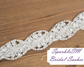 Bridal Sash, Wedding Sash, Bridal Belt, Crystal Sash, Rhinestone Sash, Jeweled Belt, Wedding Gown Belt, Bridal Dress Sash, Bridesmaids Sash