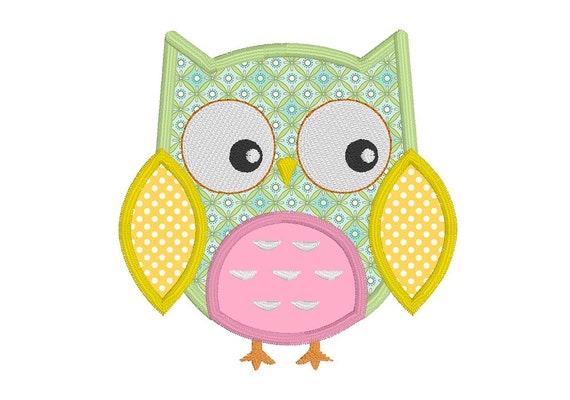 Baby Owl Machine Embroidery Applique Design Girl's