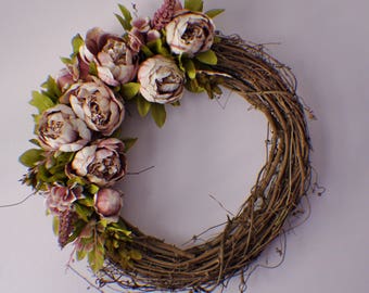 Front Door Wreaths, Door Wreath, Wedding Wreath, Door Wreath, Pink Peony Wreath, Year Round Wreath, Winter Wreath, Fall Wreath Summer Wreath