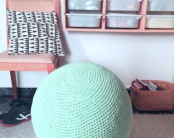 Birth Ball Cover, Crochet Gym Ball Cover, Pilates Yoga Ball Cover, Office Chair, Exercise Ball Knit Slipcover, Footstool Ball, Eco friendly