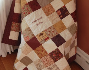 Custom Made Vin Du Jour Signature Quilt, Wedding, Baby Shower, Hand Quilted