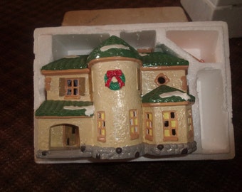 vintage department 56 snow village original building palos verdes with light