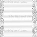 Hearts border lined printable stationery and coloring page