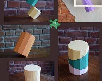 DIY papercraft cylinders, PDF pattern