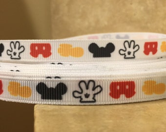 5 YDS Mickey Mouse Body Parts Ribbon (3/8").