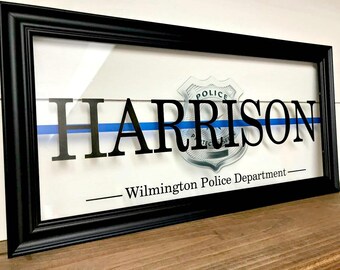 Police Officer Gifts, Police Sign, Thin Blue Line, Police Wife, Police Mom, Police Officer, Last Name Sign, Police Girlfriend A127