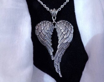 Large Angel Wings pendant necklace