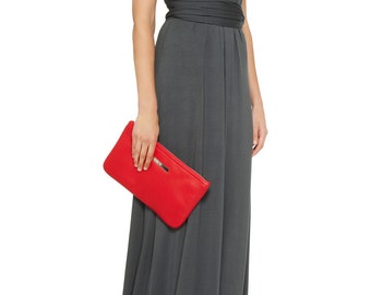 Piso gris oscuro longitud infinito convertible mlutiway Vestido de noche de Dama de honor parte maxi vestido de novia por encargo de mujer de tamaño pluss Vestido