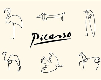 Pablo Picasso Pencil Drawings A1 Poster
