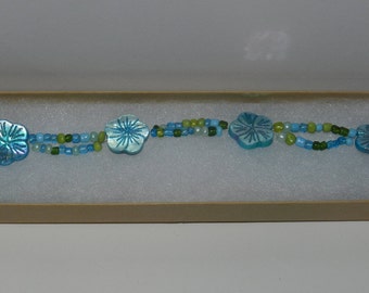 Tropical Blue Flower Choker