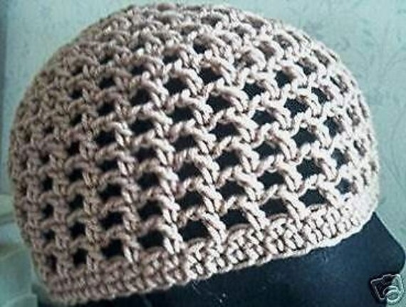 Download Mesh Beanie Hat Hand Crochet Skull Cap Hat Adult S-M Made to