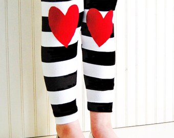 Heart Leggings. Girls Leggings. Baby Leggings. Kids Leggings. Hearts on Knees. Toddler Leggings. Kneepatch Leggings. Girls Heart Leggings.