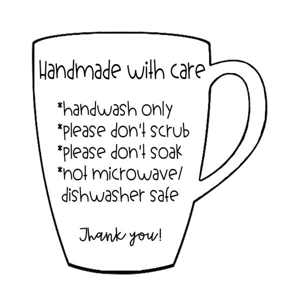 Download Care Instructions For Mugs and Cups Digital Files