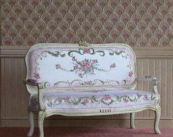 Dollhouse miniature French loveseat