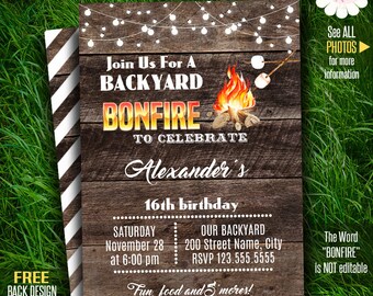 bonfire invitation template free