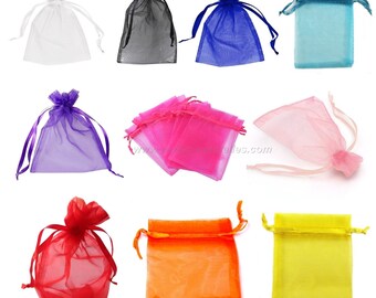 Organza - Couleur au Choix - 9x12cm - 10 ou 100 Pochettes - Tarif Dégressif