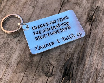 Personalised step dad gift keychain
