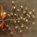 Miniature Old Gold Bell - Whimsical Jingle Bell Decorating Spray for the Holidays - Tiny Doll House Christmas Bells - Millinery Bell Pick
