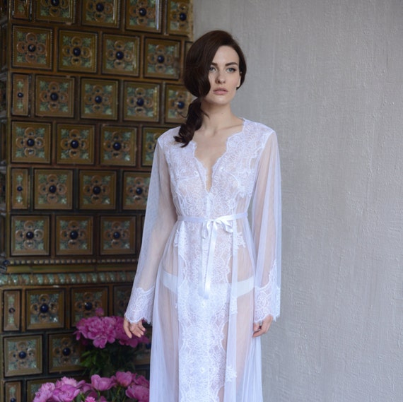 white tulle robe