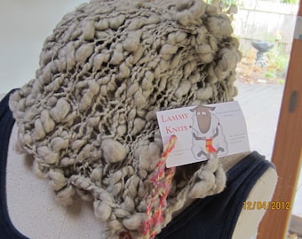 one of a kind funky loose knit hat