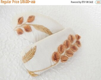 CLEARANCE - Ivory barrette, hair barrette, embroidered barrette, silk barrette, floral barrette, hair accessory, fashion accessory, womens a