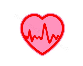 Heartbeat SVG and Studio 3 Cut File Cutouts Files Logo Stencil for Silhouette Cricut Brother SVGS Stencils Decals Decal Heart Beat Love