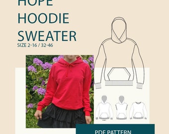 Hoodie sewing pattern for women|Hoodie pattern pdf, Women's sewing pattern |womens hoodie pattern|hoodie sweater sewing pattern tutorial