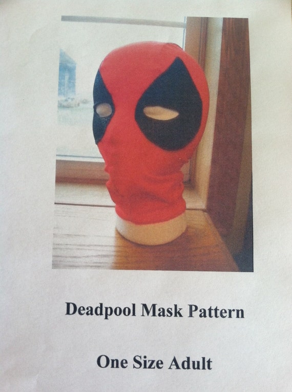 DIY Deadpool Mask Pattern Pattern Only One Size Spandex