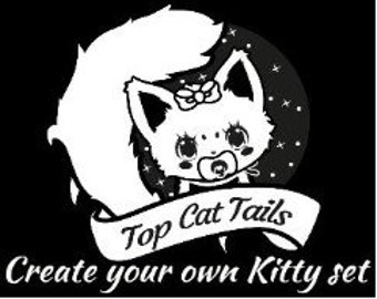 Create Your Own kitten Set -Tail and Ear Set, Kitty Tail, Neko, kawaii, cosplay, pet play, fur play, lolita, custom kitty tail and ear set.