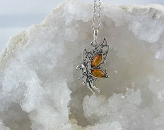 Fairy is made of amber and Silver 925.