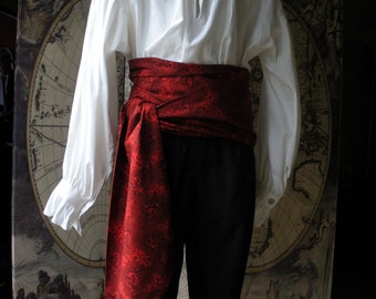 XL Pirate Sash, Red, High QualityCotton.