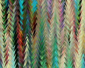 Artisan Hand Created Multi Zig Zag Missoni Like Velvet Upholstery Fabric Fiber Art