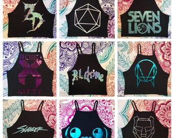High Neck Style- Custom EDM/Rave Crop Top (please read item details before ordering)