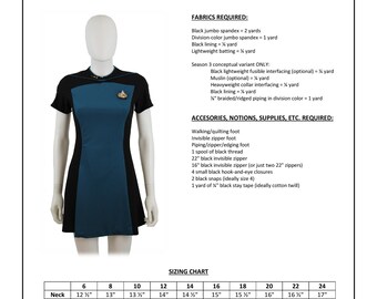 Star Trek Sewing Pattern - TNG Skant - The Next Generation Starfleet Uniform (Women's)