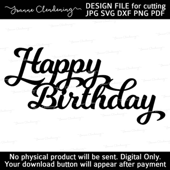 Download Happy Birthday letters joined design cut files - SVG - DXF ...
