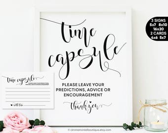 Time Capsule Sign Printable, Time Capsule Cards For First Birthday 1st Birthday Baby Shower, Wedding Time Capsule Box Guest Book Alternative