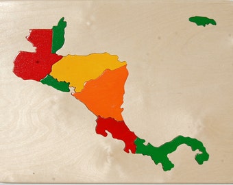 Wooden Map Puzzle of Central America