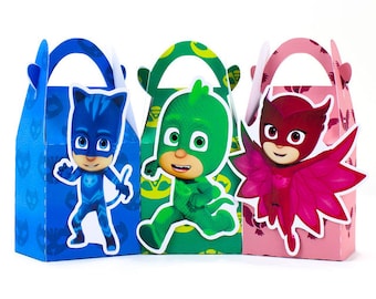 Pj masks favor box, Pj masks candy box, Pj masks goody bag, Pj masks treat bag, Pj masks cupcake box, Pj masks treat box, pj masks boxes