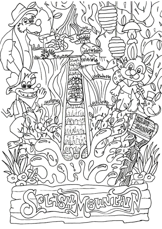 Download Disney Inspired Disney Coloring Page Splash Mountain Ride