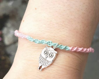 Handmade owl friendship bracelet embroidery floss bracelet gift