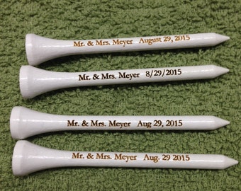 Set of 100 Personalized Golf Tees - Laser Engraved - 2.75 inch - Custom Golf Tees