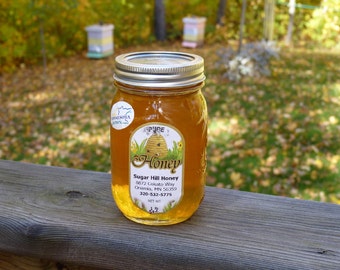 Sugar Hill Raw Honey 1 1/2lb Pint Jar.