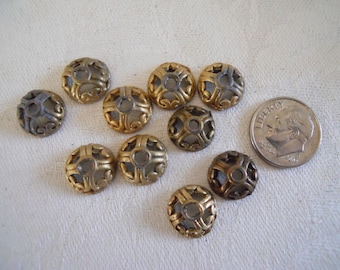 10 Vintage Brass Ox Bead Cap 12 mm